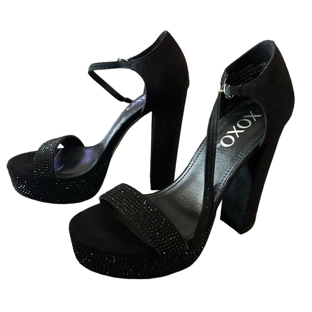 XOXO Candy Retro 90's Rhinestone Platform Dress Heels Sandals NEW Size 7